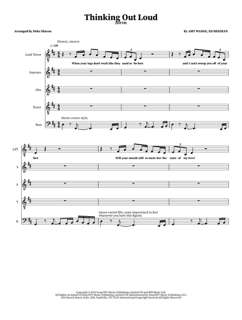 Thinking Out Loud (Arr. Deke Sharon) - Ed Sheeran (Choral)