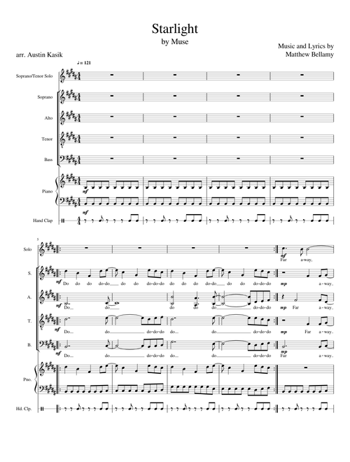 Starlight - Muse (SATB + Piano)