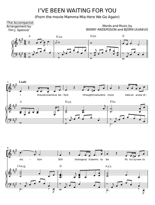 I’VE BEEN WAITING FOR YOU - BENNY ANDERSSON