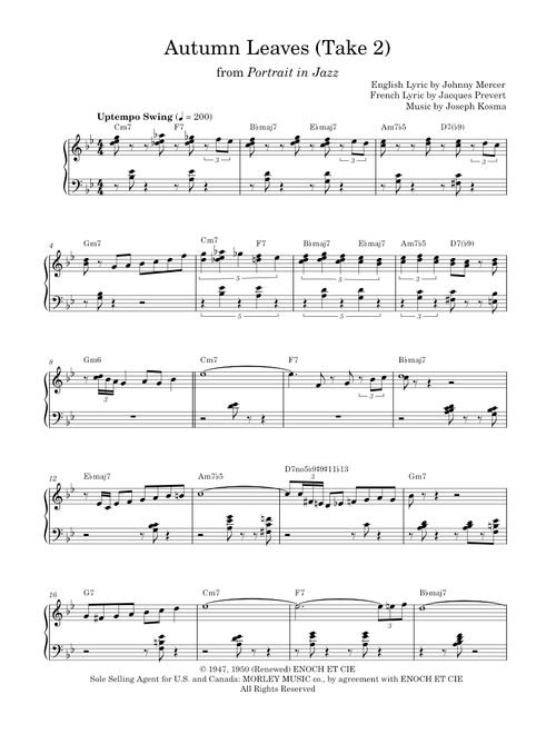 Autumn leaves - Bill Evans (Piano Solo)
