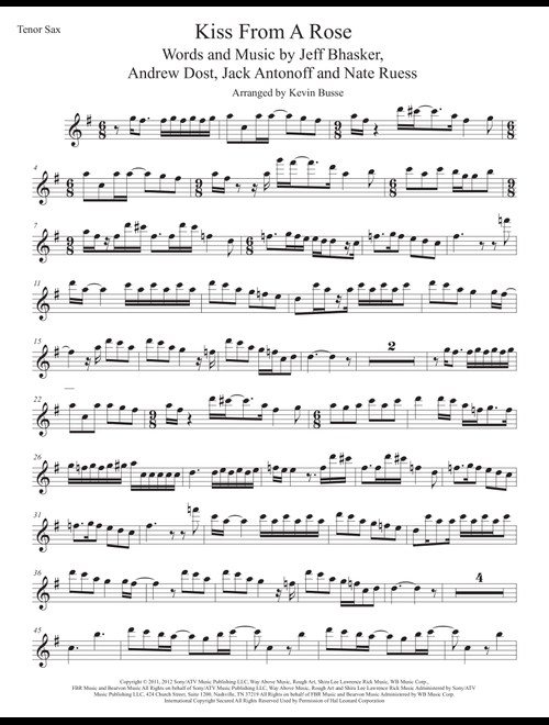 Kiss From A Rose (Arr. Kevin Busse) - Seal (Tenor Sax Solo)