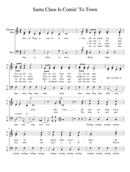 Santa claus is coming to town – Vince Gill Santa Claus Is Comin to Town  SAB