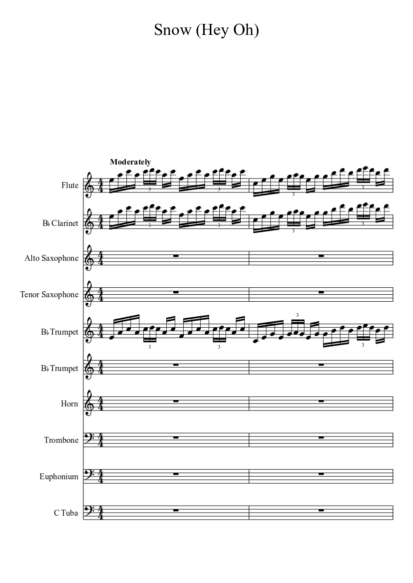 Snow (Hey Oh) Sheet music for Trombone, Tuba, Flute, Clarinet other & instruments (Mixed Ensemble) | Musescore.com