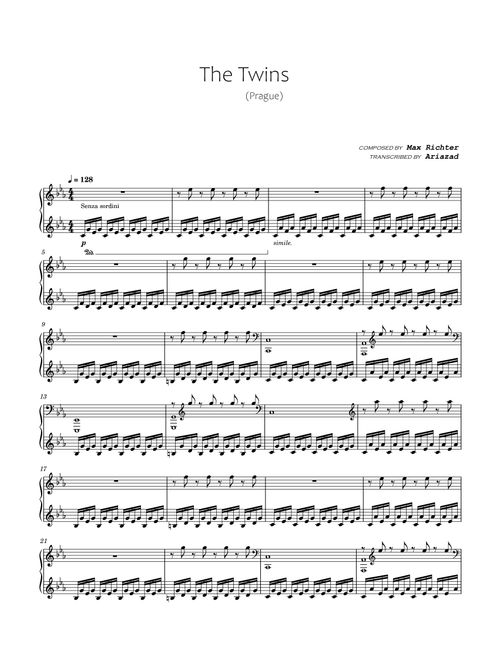 The Twins (prague) (Arr. Ariazad) - Max Richter (Piano Solo)