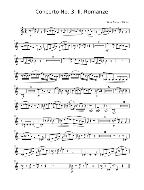 Horn Concerto No 3; II. Romanze (K447) – Wolfgang Amadeus Mozart