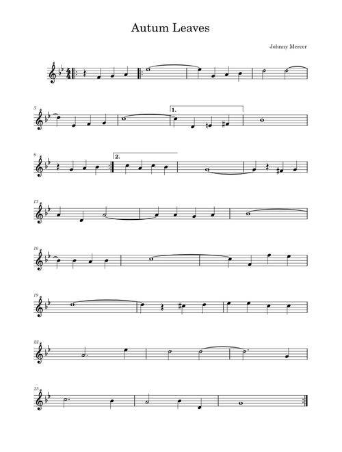 Autumn leaves – Joseph Kosma