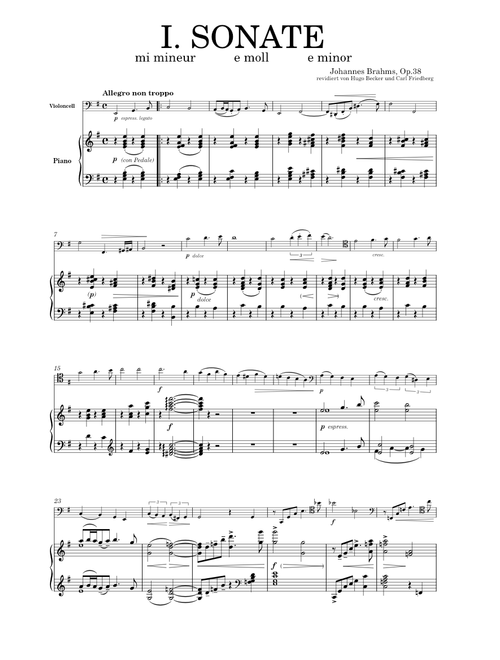 Cello Sonata No.1, Op.38 - J. Brahms