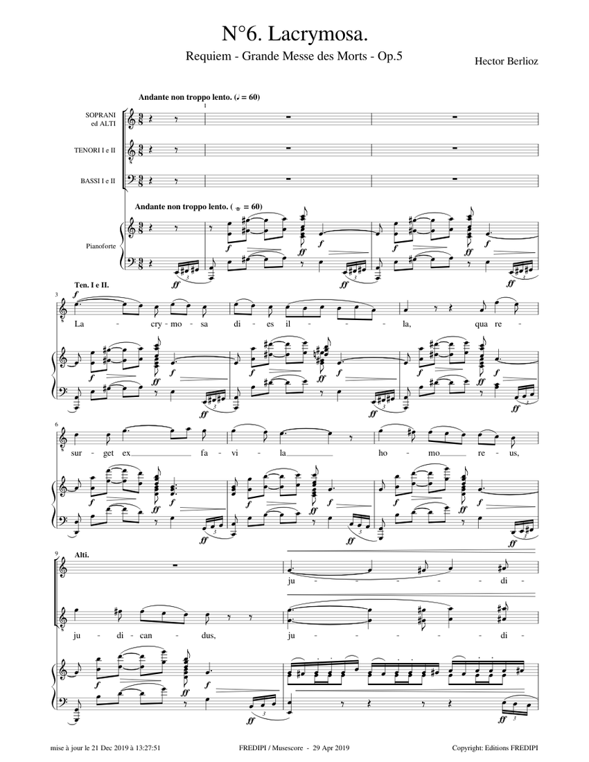 Requiem Mass and Te Deum in Full Score (Dover Music Scores