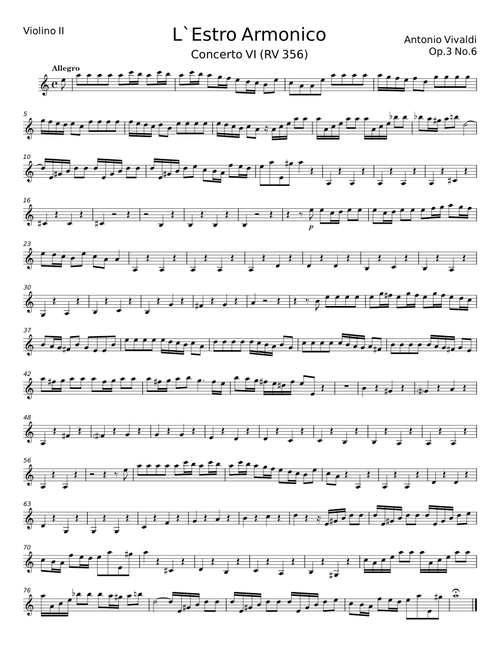 Violin Concerto in A Minor, Op. 3 No. 6, RV 356 "L' estro armonico": I. Allegro - Antonio Vivaldi