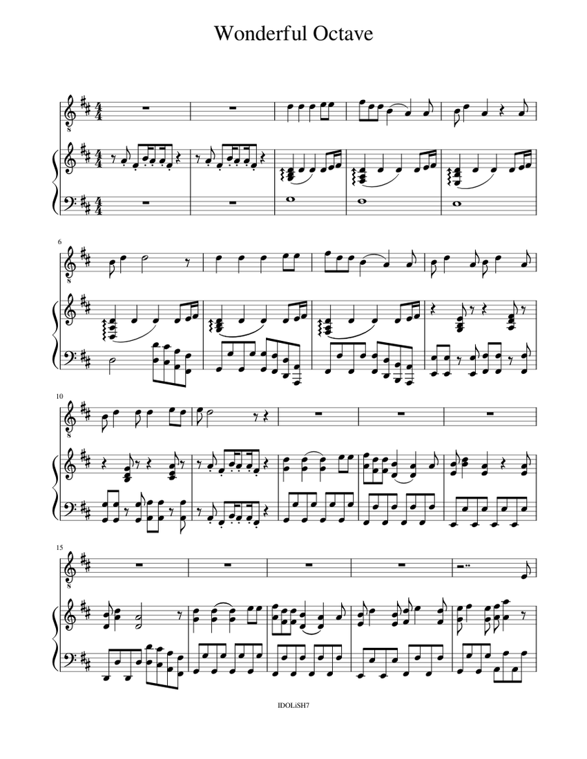 Wonderful Octave Sheet Music for Piano, Guitar (Solo) | MuseScore.com