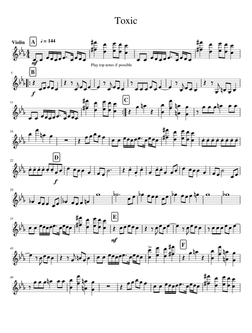Toxic - Violin