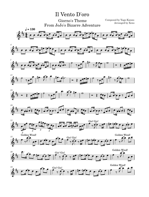 Il Vento D'oro (Giorno's Theme)