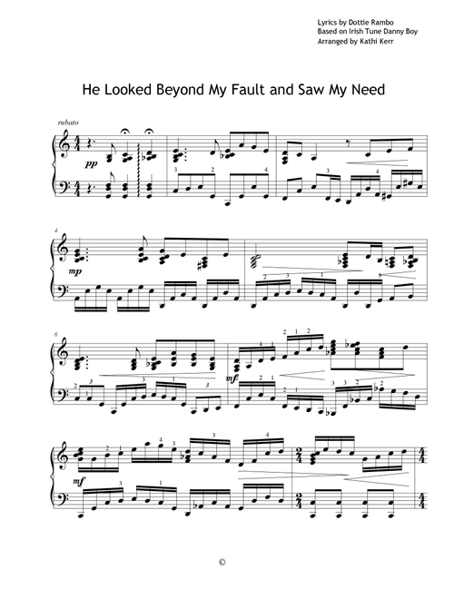 He Looked Beyond My Faults and Saw My Needs (Arr. Kathi Kerr) - Dottie Rambo (Piano Solo)