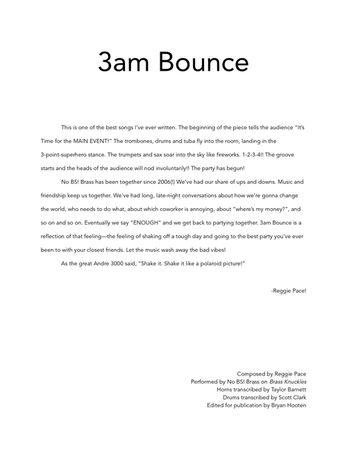 3am Bounce - Score Only - No BS! Brass (Large Ensemble)