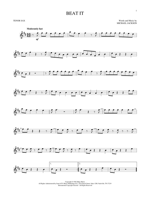 Beat It - Michael Jackson (Tenor Sax Solo)