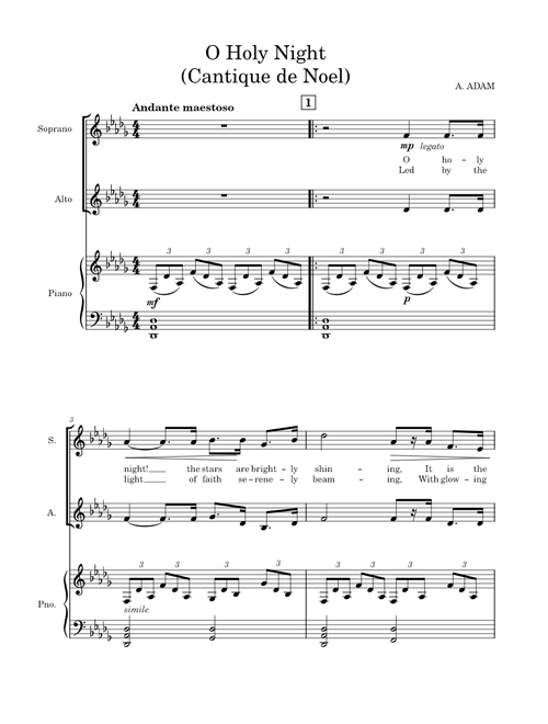 O Holy Night – SA Duet
