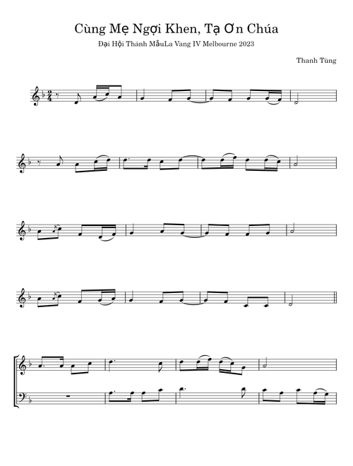Cùng Mẹ Ngợi Khen, Tạ Ơn Chúa - Thanh Tùng