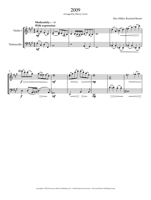 2009 (Arr. Sherry Lewis) - Mac Miller (Instrumental Duet)