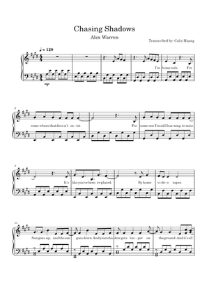 Chasing Shadows – Alex Warren Sheet Music for Piano (Solo) | MuseScore.com