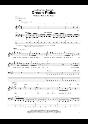 Play Official version of Dream police Sheet Music by Cheap Trick