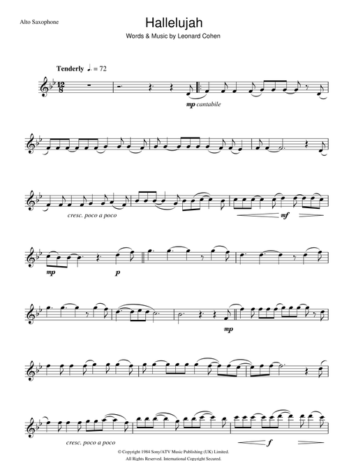 Hallelujah - Rufus Wainwright, John Cale, kd lang (Alto Sax Solo)