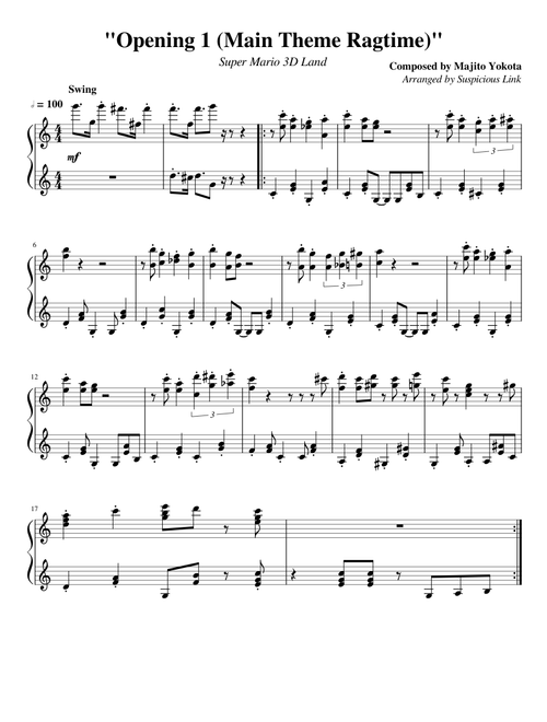 Opening 1 (Main Theme Ragtime) - Super Mario 3D Land
