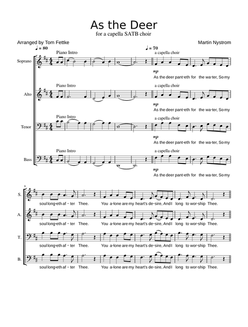 As the Deer-SATB a cappela choir