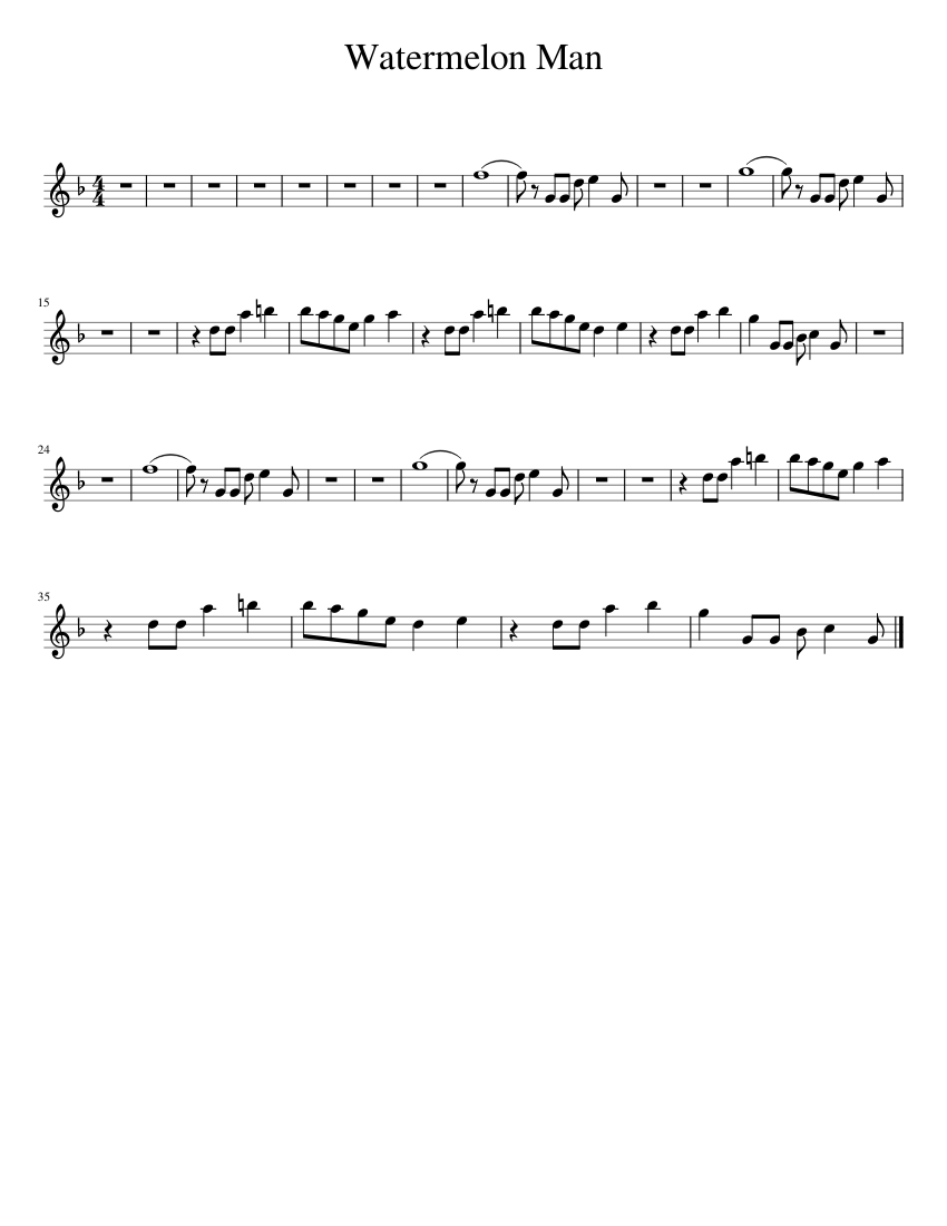 Watermelon Man Sheet Music For Trumpet In B flat Solo Musescore