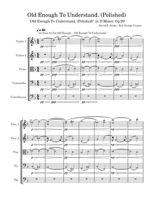 "Old Enough To Understand. (Polished)" in D Minor, Op.99