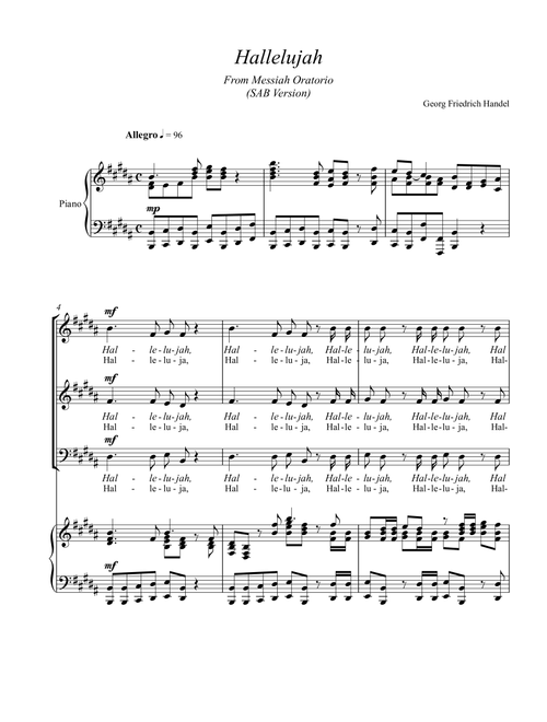 Georg Friedrich Handel - Hallelujah Chorus (SAB Version - Old Choir) (Arr. André Laitano) (Choral, SAB)
