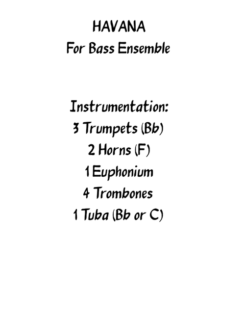 Havana – Camila Cabello Havana – Brass Ensemble Arrangement
