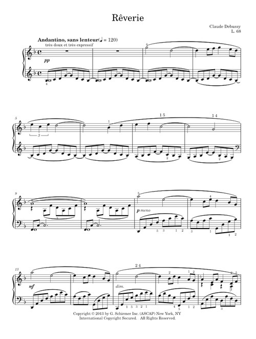 Rêverie - Claude Debussy (Piano Solo)