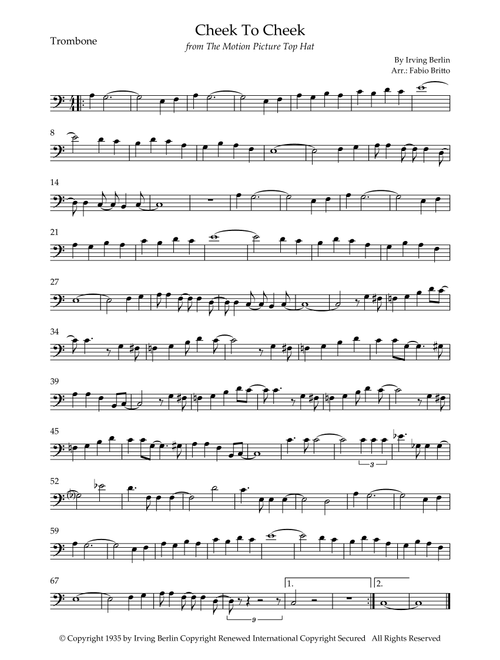 Cheek To Cheek (Arr. Fabio Britto) - Fred Astaire (Trombone Solo)