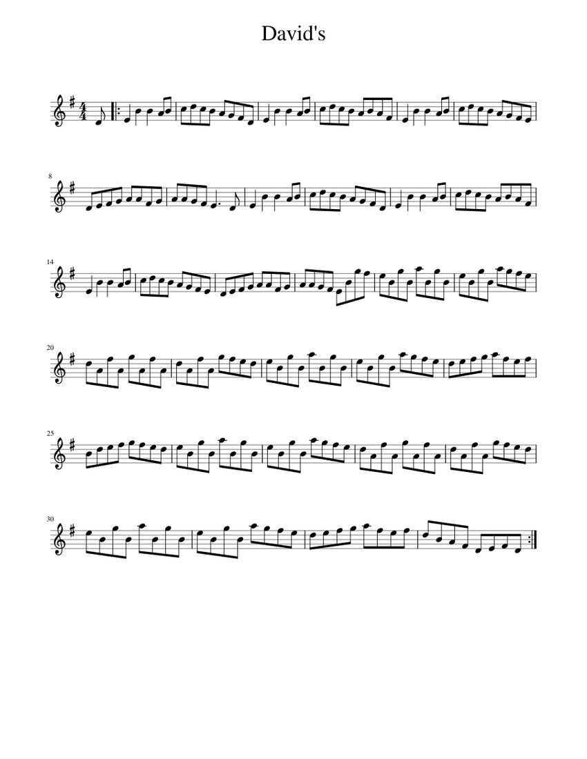 David's Sheet Music for Piano (Solo) easy | MuseScore.com