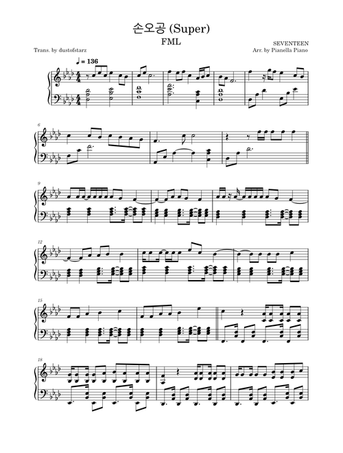 【SEVENTEEN】THE PIANO SCORE⚠️専用⚠️ SEVENTEEN-HIT Sheet Music for Piano (Solo) | MuseScore.com