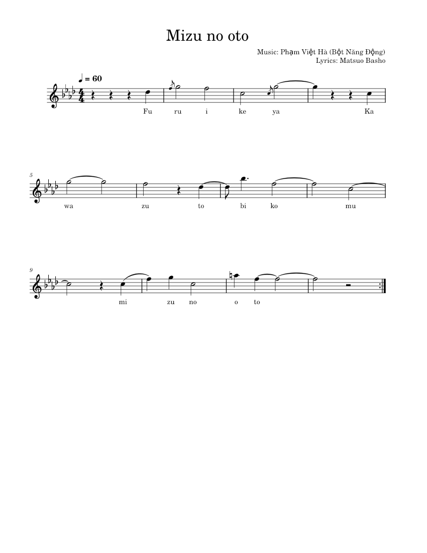 Mizu no oto - piano tutorial