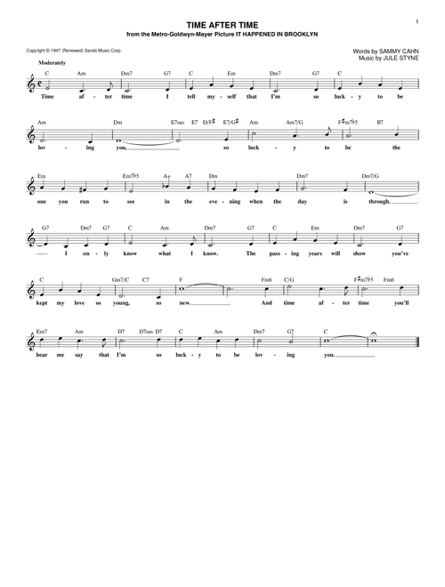 Time After Time - Jule Styne, Sammy Cahn (Lead Sheet - Fake Book)