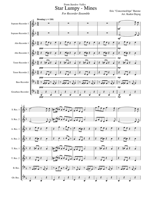 Star Lumpy - Mines ~ Recorder Ensemble
