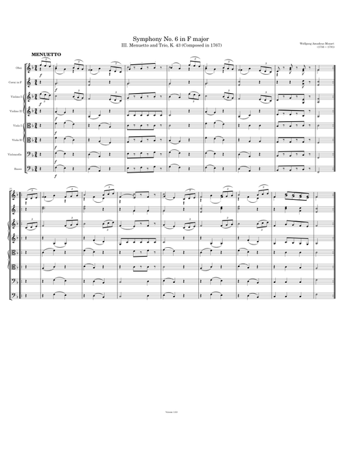 [III. Menuetto and Trio] Symphony No. 6 in F major, K. 43 – W. A. Mozart