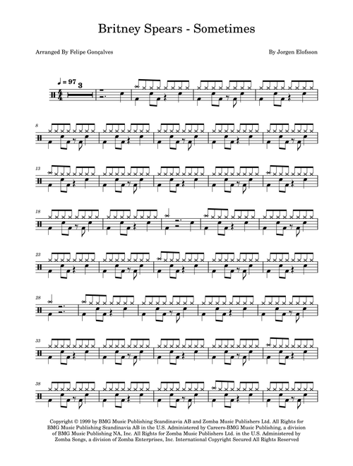 Sometimes (Arr. The Ninja) - Britney Spears (Drums)