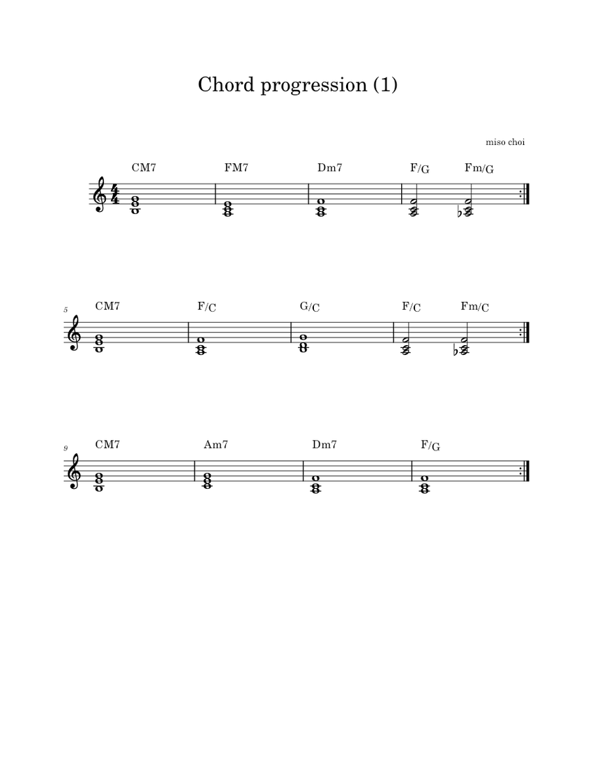 Chord progression 1 Sheet music for Piano (Solo) Easy | Musescore.com