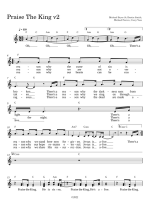Praise The King v2_rp Sheet Music with Chords for Piano (Solo) easy ...