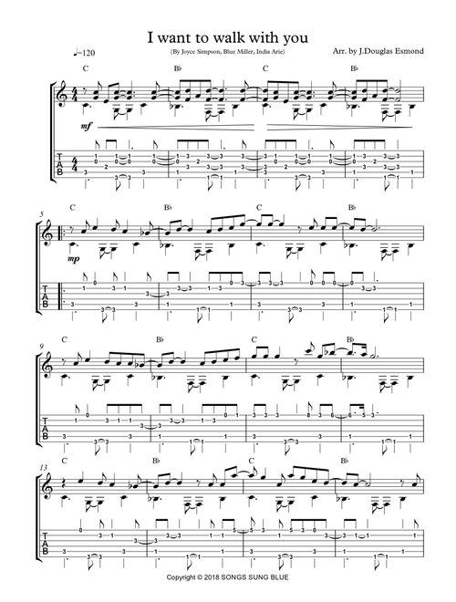 Can I Walk With You (Arr. James D. Esmond) - India Arie, Blue Miller, Joyce Simpson (Solo Guitar)