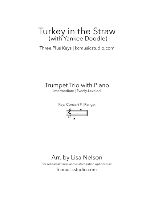 Turkey in the Straw - Trumpet Trio with Piano Accompaniment (Arr. Lisa Nelson) - Traditional (Small Ensemble)