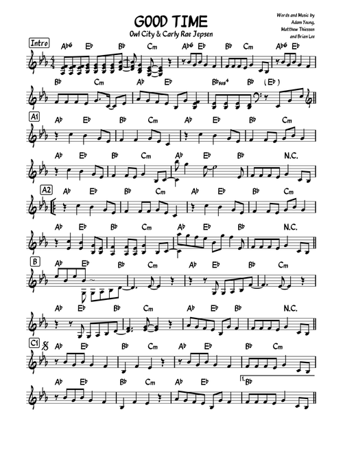 Good Time (Arr. minonin) - Owl City And Carly Rae Jepsen (Large Ensemble)