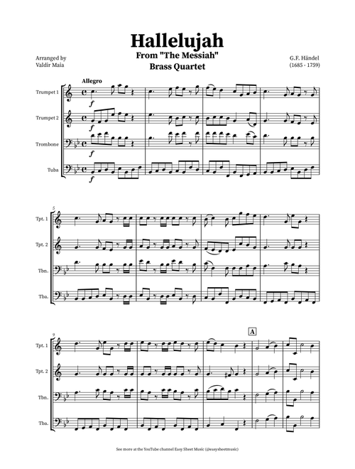 Hallelujah Chorus from Messiah - Brass Quartet (Arr. Valdir Maia) - George Frideric Handel (Brass Ensemble)