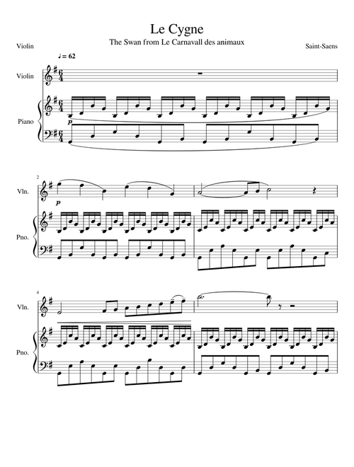 Saint-Saens: Le Cygne (Violin)
