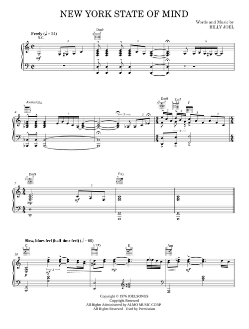 New york state of mind - Billy Joel (Piano-Vocal-Guitar)