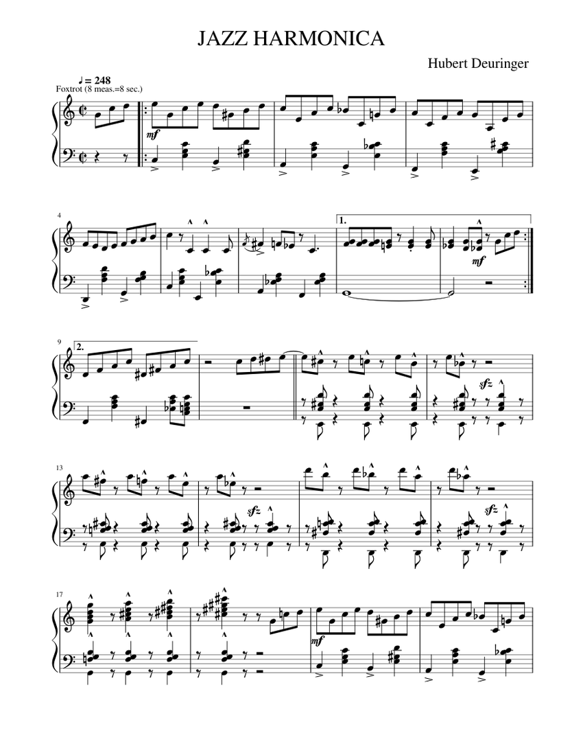 JAZZ HARMONIKA by Hubert Deuringer Sheet music for Accordion Solo Musescore