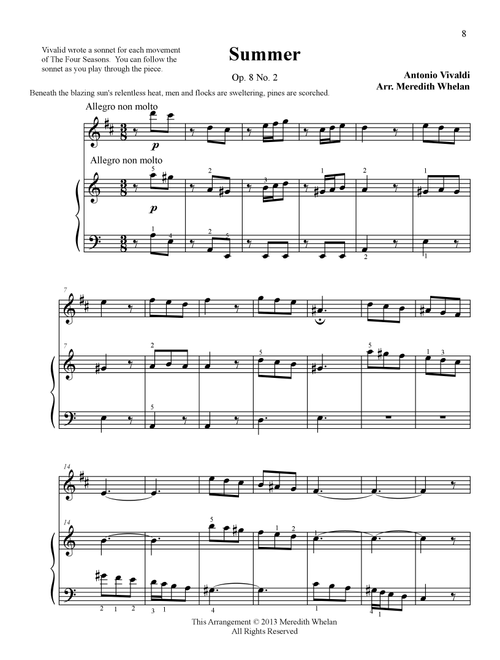 Classical Duets for Clarinet & Piano: Summer from Vivaldi's Four Seasons (Arr. Meredith Whelan) - Antonio Vivaldi (Instrumental Solo (with Piano Accompaniment))